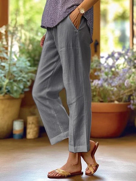 Elena Linen Comfort Pants – Effortless Style for Beautiful Days