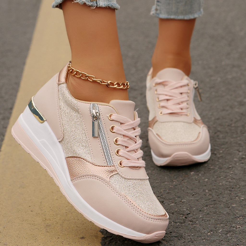 Clara Comfort Zip Sneakers – Elegant Support for Everyday Walking