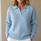 Emma Soft Knit Sweater with Collar - Relaxed Fit