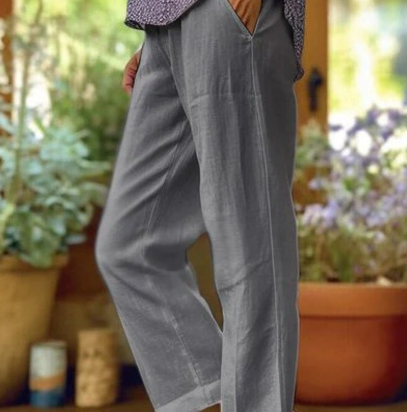 Elena Linen Comfort Pants – Effortless Style for Beautiful Days