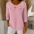 Isabella Bow Knit Blouse – Elegant Comfort for Everyday Style