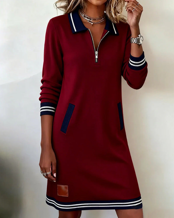 Harper Zip Dress – Elegant Comfort for Everyday Wear