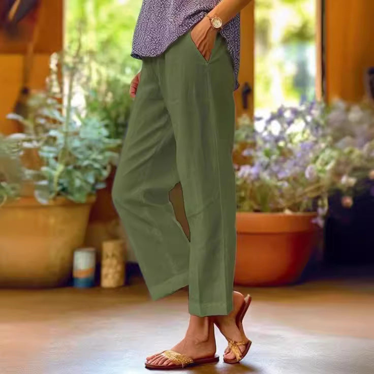 Elena Linen Comfort Pants – Effortless Style for Beautiful Days