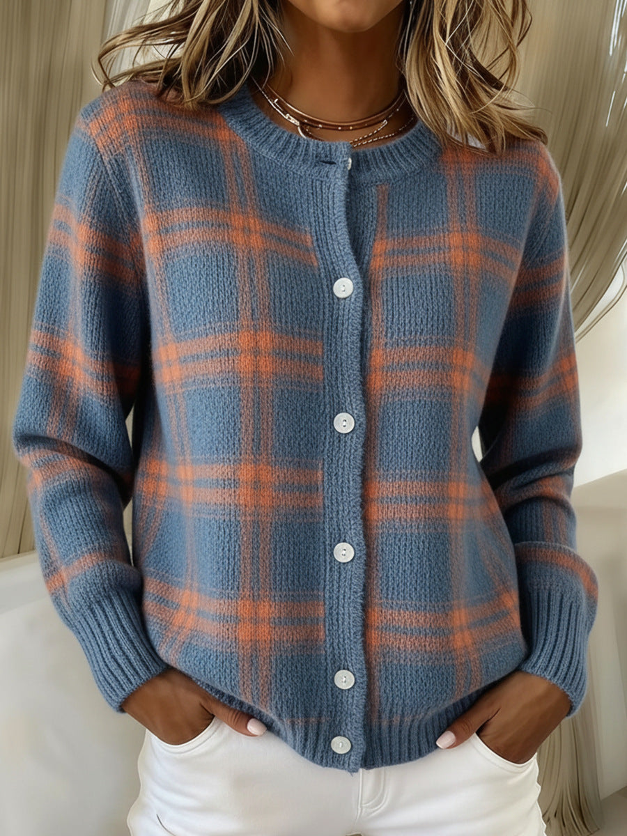 Sophia Plaid Button Blouse – Effortless Style for Everyday Comfort