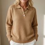 Emma Soft Knit Sweater with Collar - Relaxed Fit