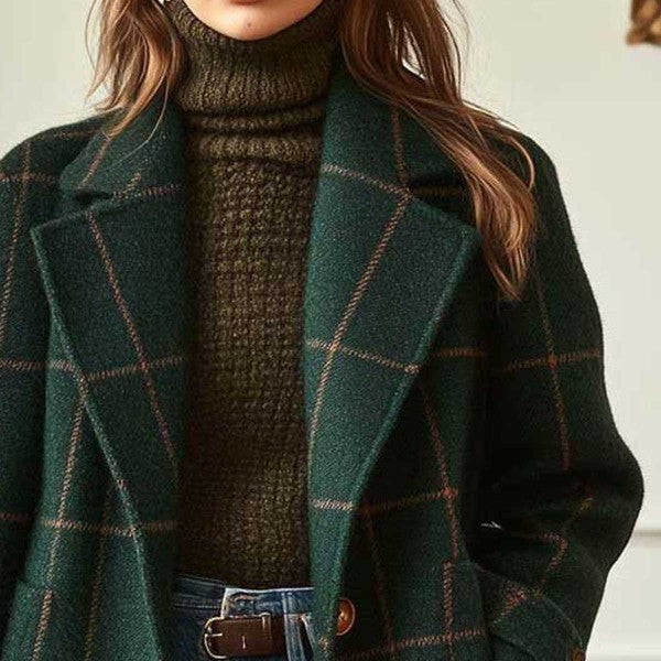 Clara Classic Check Coat – Timeless Elegance for Everyday Wear