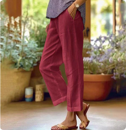 Elena Linen Comfort Pants – Effortless Style for Beautiful Days