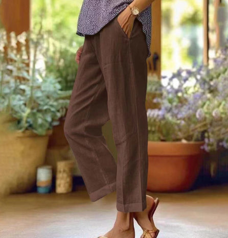 Elena Linen Comfort Pants – Effortless Style for Beautiful Days