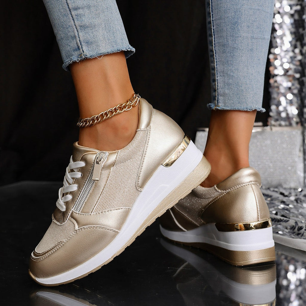 Clara Comfort Zip Sneakers – Elegant Support for Everyday Walking