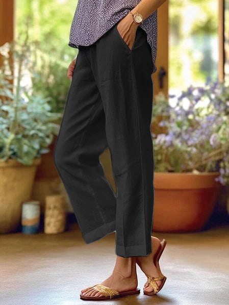 Elena Linen Comfort Pants – Effortless Style for Beautiful Days