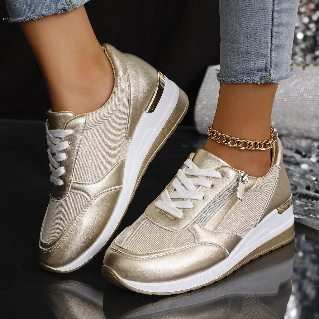 Clara Comfort Zip Sneakers – Elegant Support for Everyday Walking