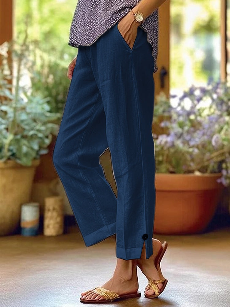 Elena Linen Comfort Pants – Effortless Style for Beautiful Days