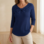 Isabella Bow Knit Blouse – Elegant Comfort for Everyday Style
