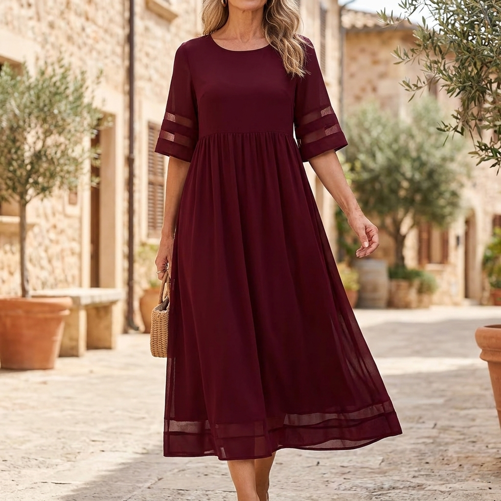 Amelia Grace Midi Dress – Effortless Elegance for Everyday Comfort