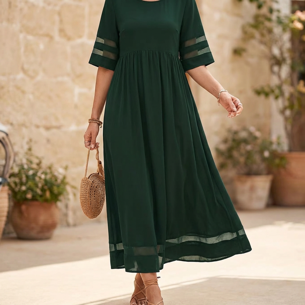 Amelia Grace Midi Dress – Effortless Elegance for Everyday Comfort