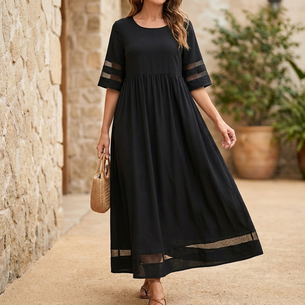 Amelia Grace Midi Dress – Effortless Elegance for Everyday Comfort